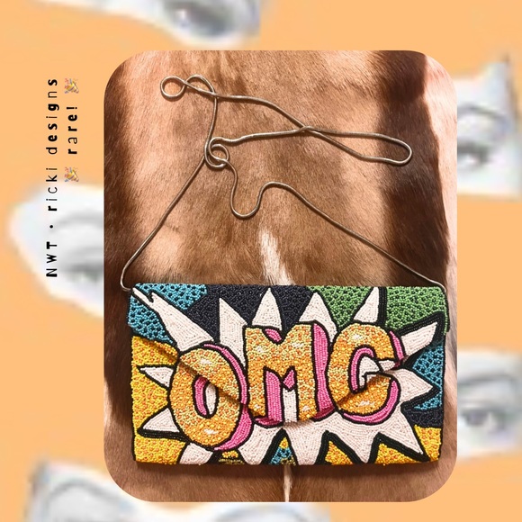 🆕 🌀 ricki designs • OMG pop wearable art envelope clutch & cross body bag - Picture 1 of 14